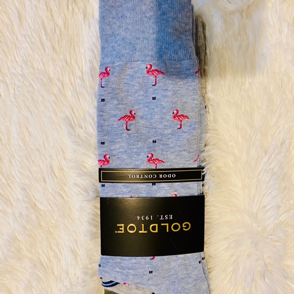 ❤️Gold Toe Men 2-pair socks Flamingo -Stripes - Picture 2 of 3